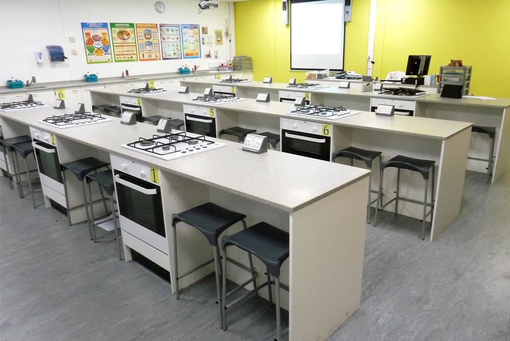 Prince Henry's Grammar School food technology classroom.