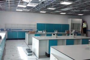 Refurbishment works at university laboratory.