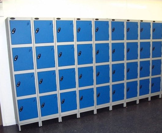 Lockers for a school locker room.