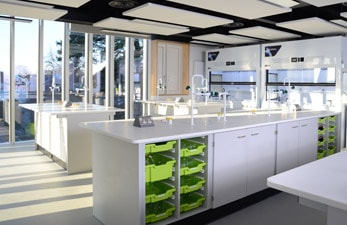 Science laboratory furniture at Tonbridge School, Kent