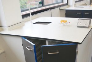 School Science Lab Design - Service Pod with Contrast Door Edging