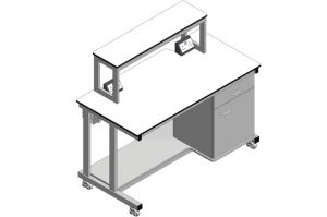 Lab workstation with reagent shelf